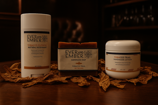 Tobacco Trail Lotion, Soap and Deodorant natural skin care